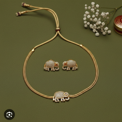 GOLDEN AMRUTA TEMPLE JEWELLERY SET