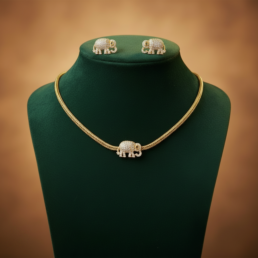 GOLDEN AMRUTA TEMPLE JEWELLERY SET