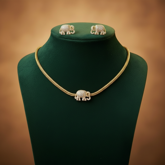 GOLDEN AMRUTA TEMPLE JEWELLERY SET