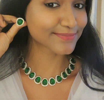 EMERALD SAMANTHA ZIRCONIA JEWELLERY SET