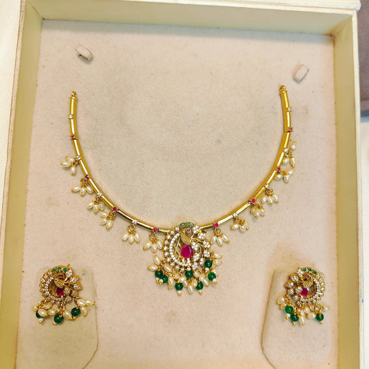 MULTICOLOR PRISHA TEMPLE JEWELLERY SET