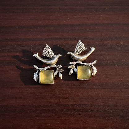 YELLOW TWINNING SILVER PLATED EARRINGS