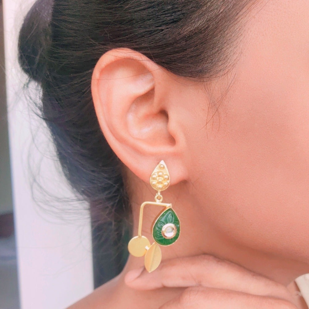 Green earrings for girls