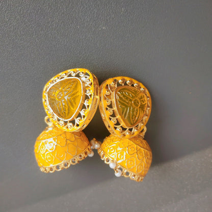 Yellow Jhumki for girls