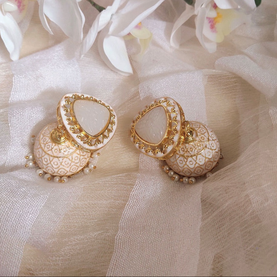White jhumki for girls