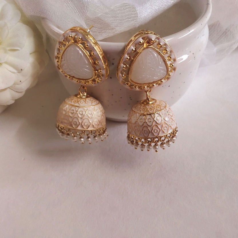 White jhumki for girls