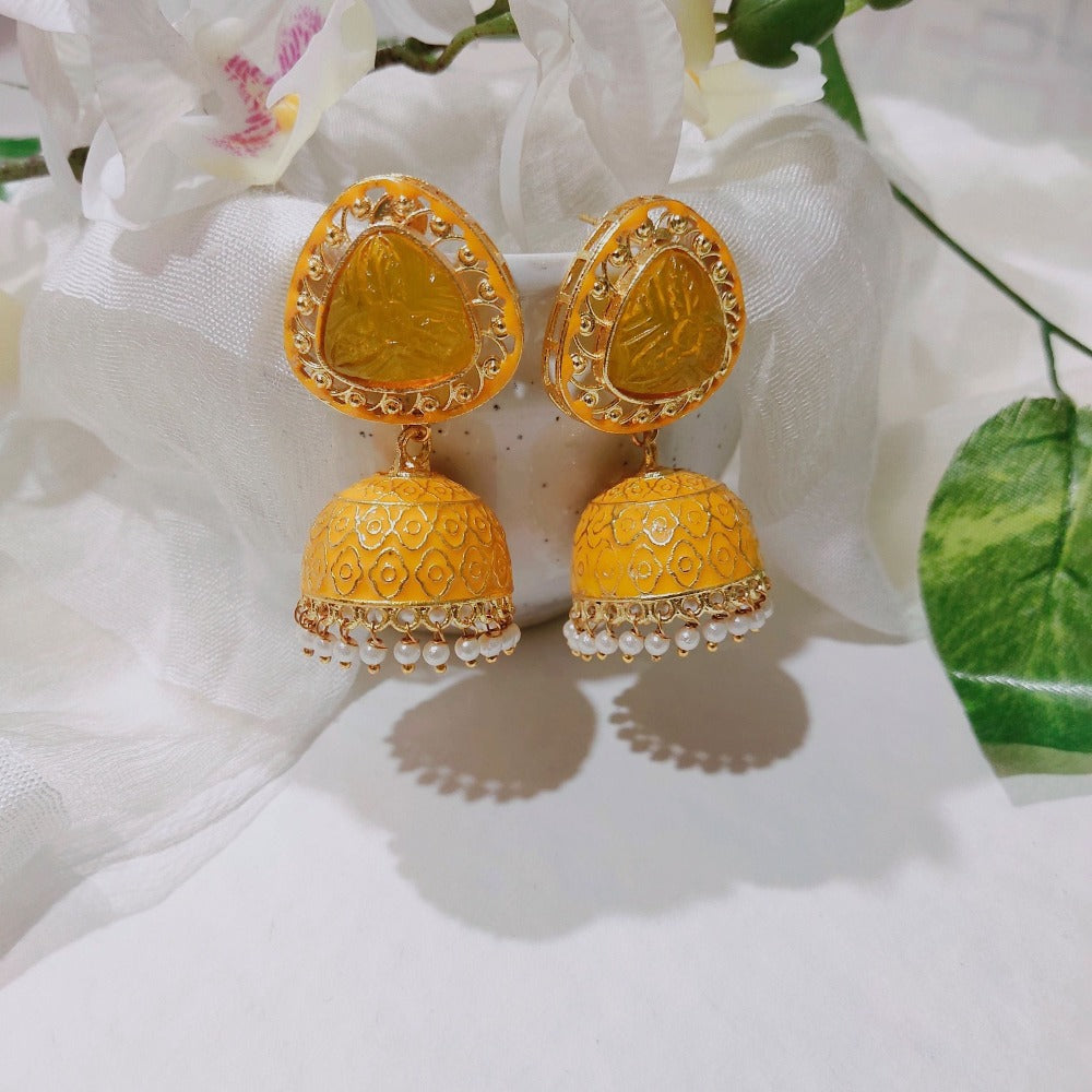 Yellow jhumki for girls